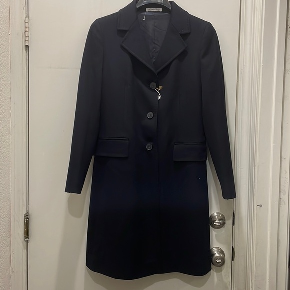 Capolavoro Jackets & Blazers - Capolavoro Single Breasted Tailored Wool Coat Made in Italy Black Women's sz 46